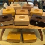 Wheat, Natural and Champagne finishes: $175 each The Mirado, Sycamore/Walnut top and Curly Maple are $275 each. $35 to ship. (Mirado is sold). Custom jewelry boxes