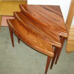 Reproduction Triangular Nesting tables in Mirado - a Bolivian Rosewood