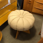 pouffe with original upholstery and Platinum finish