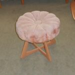 pouffe with original upholstery and redone Champagne base