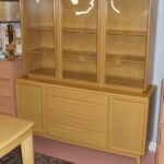Triple crown china on credenza redone Wheat