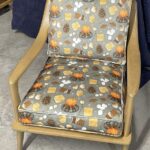 927 chair refinished in Platinum and reupholstered