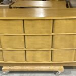 Original Wheat. Top shows use, good condition, Drawers and sides are very good/excellent. $1450. Comes with large mirror.